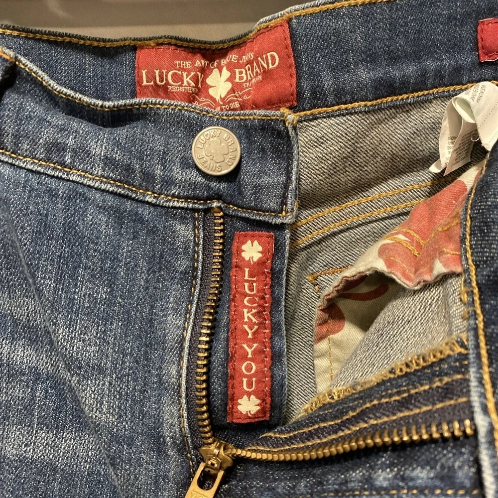Lucky  BRAND Sofia Straight High Back Rise Blue Denim Jeans  14/32
